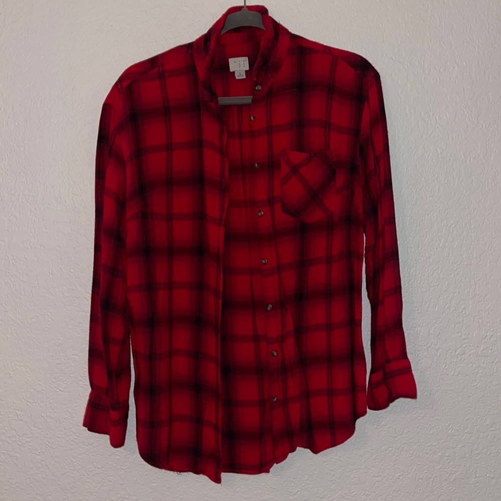 A new day x target red shadow plaid flannel, Size Large
